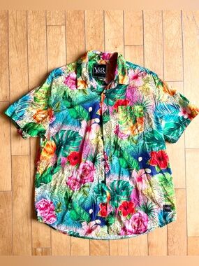 Young & Reckless Multicolor Tropical Floral Button-Down Shirt Size Large